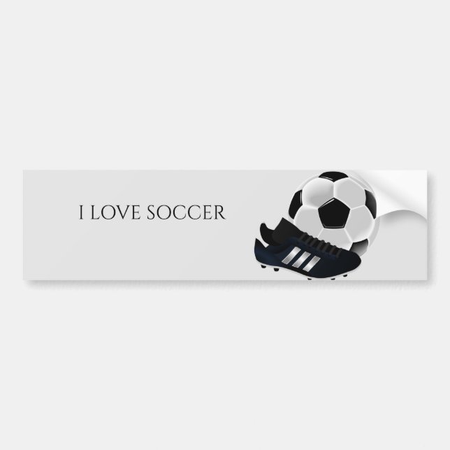 SOCCER Car bumper sticker personalised. (Front)