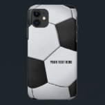 Soccer iPhone 11 Case<br><div class="desc">Classy and elegant case with soccer/football pattern with personalizable text.</div>