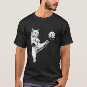 Soccer Cat Funny Sports Feline Athletic Football P T-Shirt