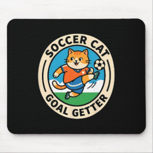 Soccer Cat Goal Getter Funny Sports Kitty Cute Foo Mouse Mat