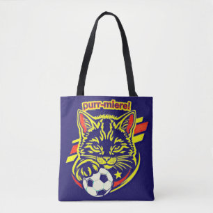 Soccer Cat graphic Tote Bag