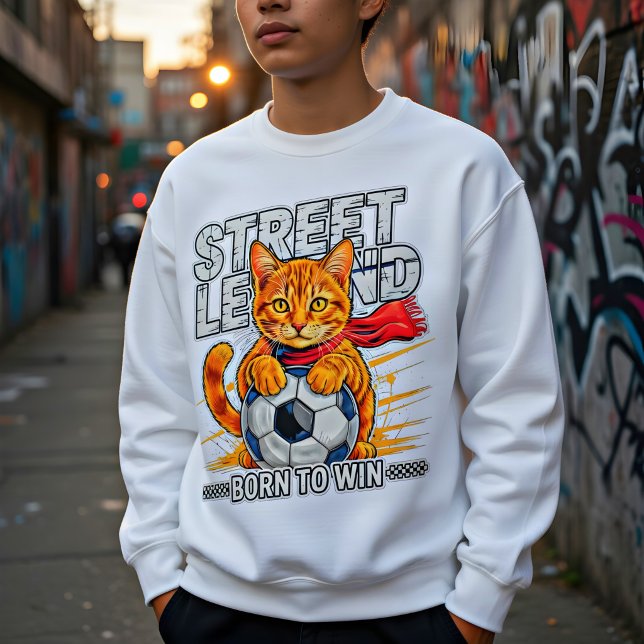 Soccer Cat Street Legend Funny Gift  Sweatshirt (Creator Uploaded)