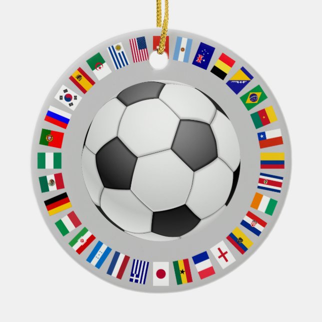 SOCCER CERAMIC TREE DECORATION (Front)