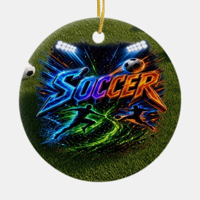 Soccer Ceramic Tree Decoration (Front)