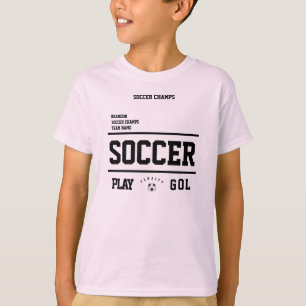 Soccer champs personalized player team kids pink T-Shirt