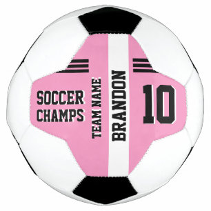 soccer champs pink base personalised sport player football