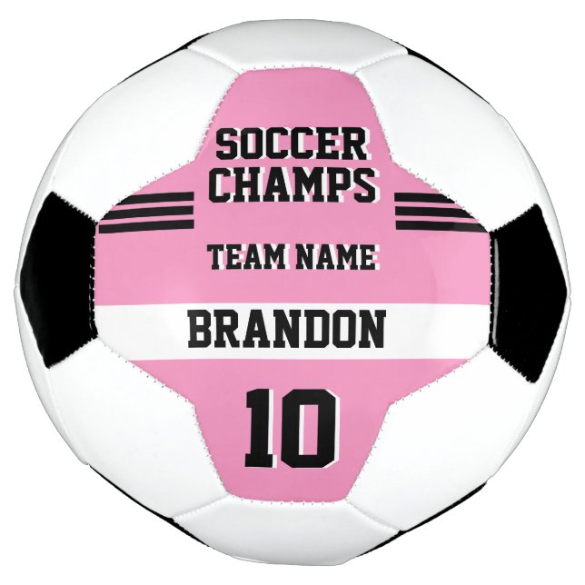 soccer champs pink black personalised sport player football (Rotated)