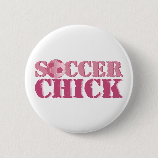 Soccer Chick 6 Cm Round Badge (Front)