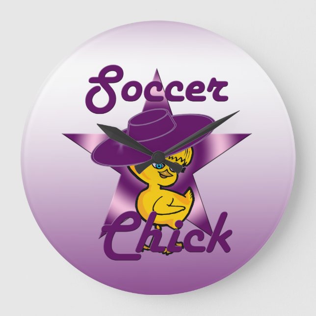 Soccer chick #9 large clock (Front)