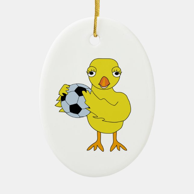Soccer Chick Ceramic Ornament (Front)