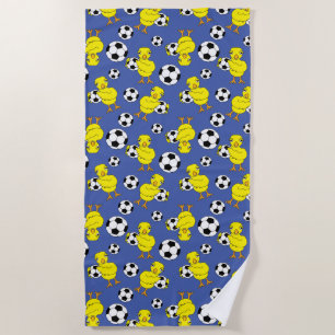 Soccer Chick Pattern Beach Towel