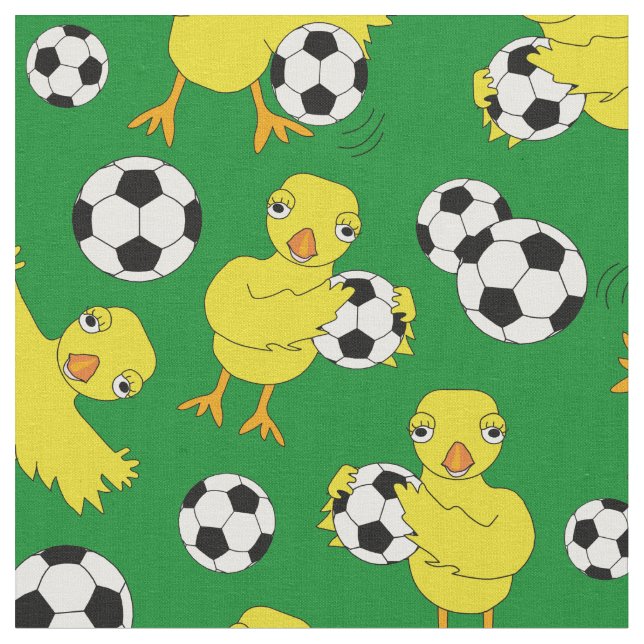 Soccer Chick Pattern Fabric (Close Up)