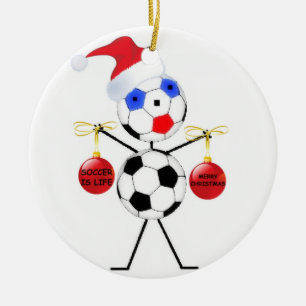 Soccer Christmas Ceramic Tree Decoration