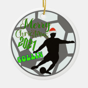 Soccer Christmas Ceramic Tree Decoration