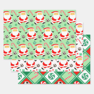 Soccer Christmas Gift Wrapping Paper