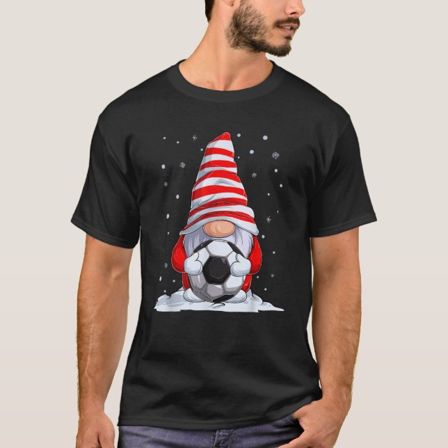 Soccer Christmas Gnome Family Pajamas  T-Shirt (Front)