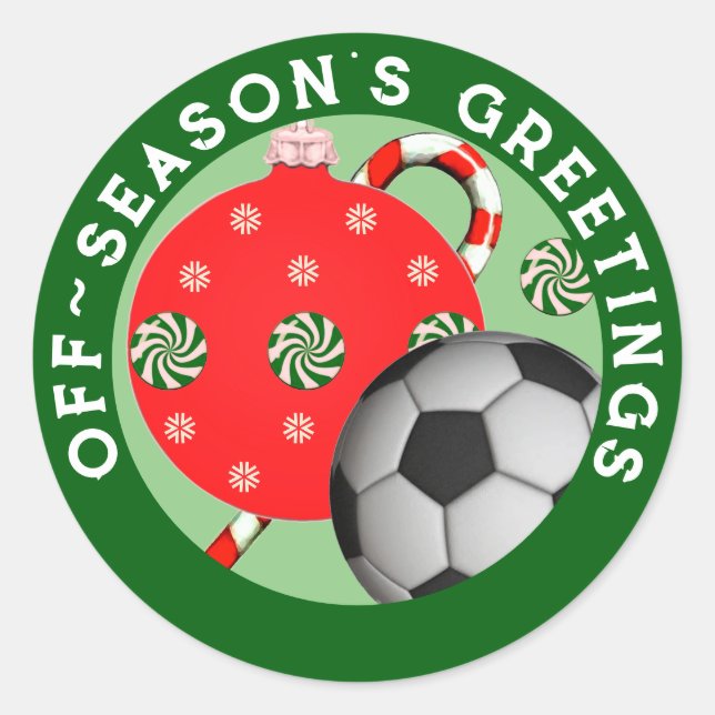 Soccer Christmas Holiday Gift Stickers (Front)