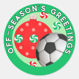 Soccer Christmas Holiday Gift Stickers