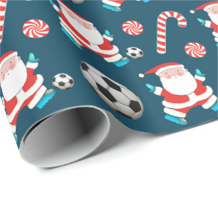 Soccer Christmas Holiday Gift Wrapping Paper