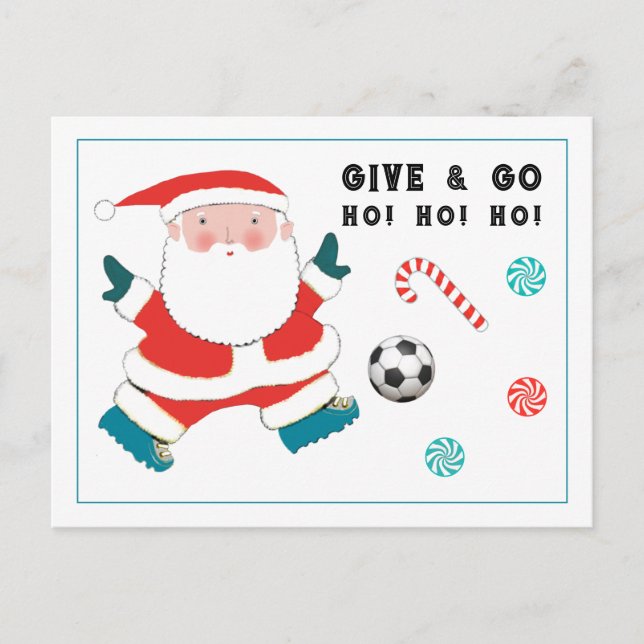 Soccer Christmas Holiday Postcard (Front)