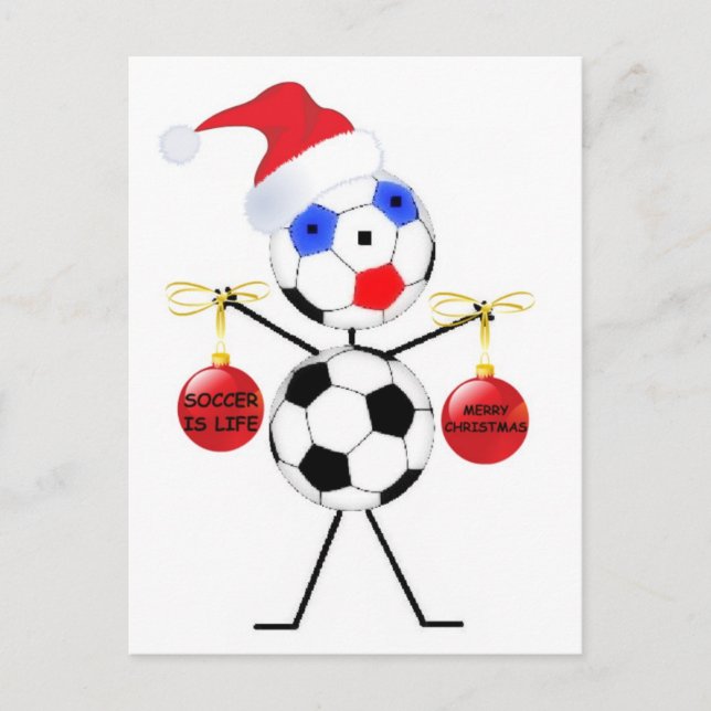 Soccer Christmas Holiday Postcard (Front)