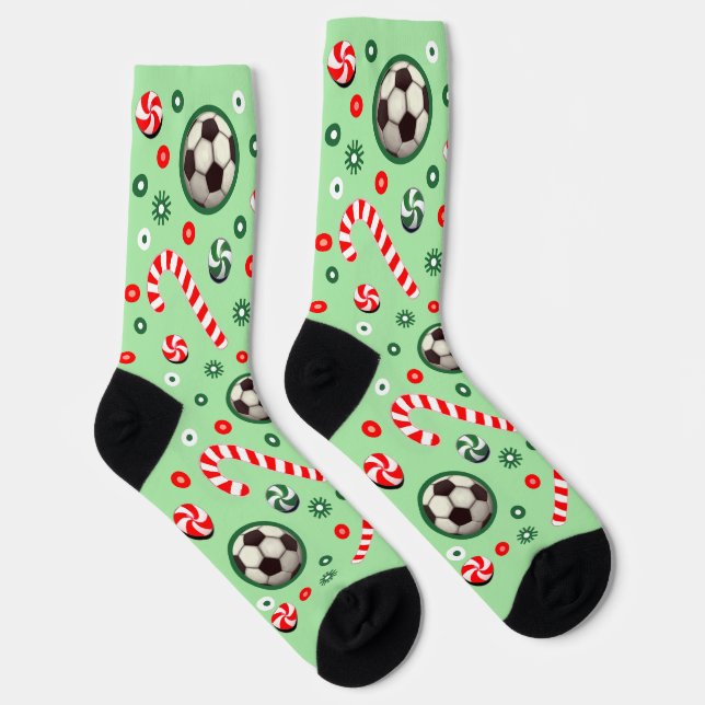 Soccer Christmas Holiday Socks (Right)