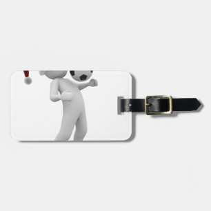 soccer christmas luggage tag
