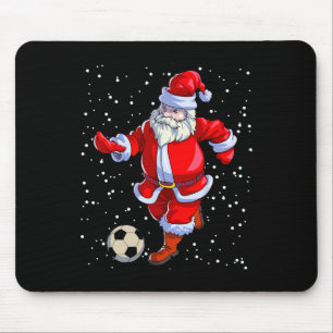Soccer Christmas Men Kids Boys Soccer Santa Claus Mouse Mat