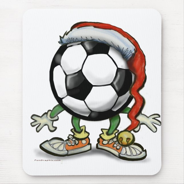 Soccer Christmas Mouse Mat (Front)