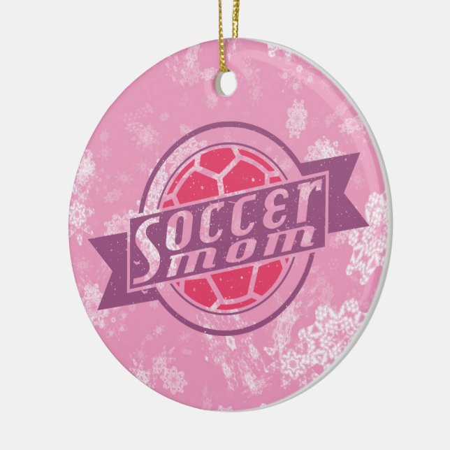 Soccer Christmas Ornament, Soccer Mum Ceramic Tree Decoration (Left)