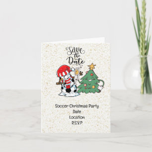 Soccer Christmas Party Save the Date Invitation