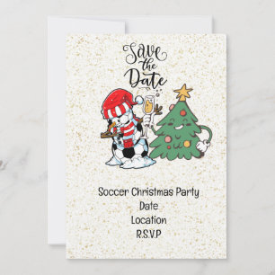 Soccer Christmas Party Save the Date Invitation
