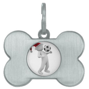 soccer christmas pet ID tag