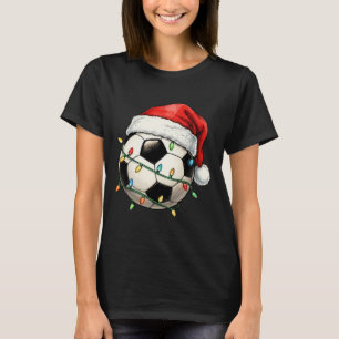 Soccer Christmas Player Santa Hat Xmas Sport Men K T-Shirt