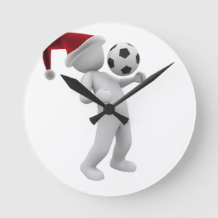 soccer christmas round clock