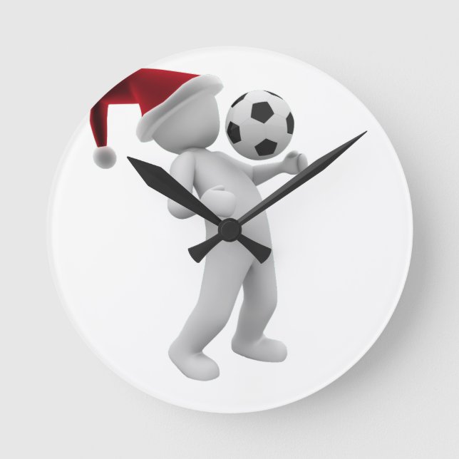 soccer christmas round clock (Front)