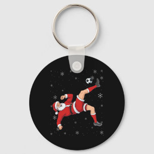 Soccer Christmas Santa Bicycle Kick Xmas Boys Men Key Ring
