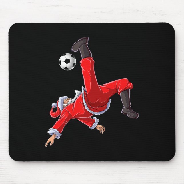 Soccer Christmas Santa Bicycle Kick Xmas Boys Men  Mouse Mat (Front)