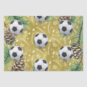 Soccer Christmas themed for Player with ball  Tissue Paper