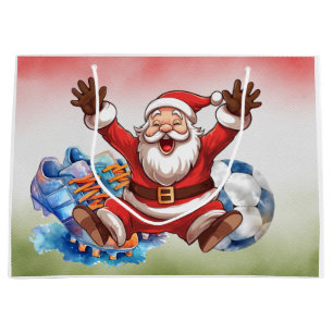 Soccer Christmas themed  Large Gift Bag