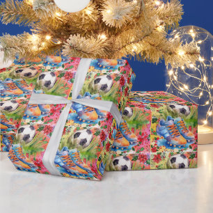 Soccer Christmas themed  Wrapping Paper