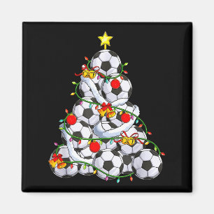Soccer Christmas Tree Ball Santa Hat Funny Xmas So Magnet