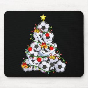 Soccer Christmas Tree Ball Santa Hat Funny Xmas So Mouse Mat