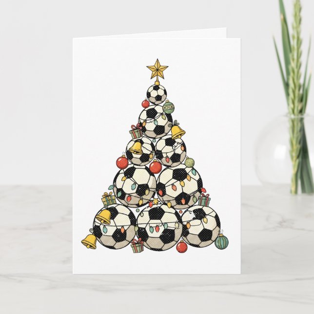 Soccer Christmas Tree Card (Front)