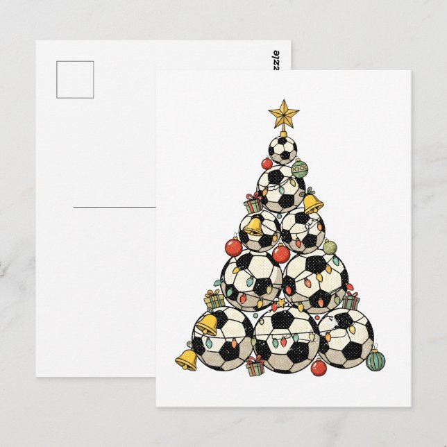 Soccer Christmas Tree Postcard (Front/Back)