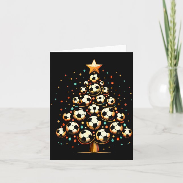 Soccer Christmas Tree Santa Xmas Girls Boys Men Ki Card (Front)