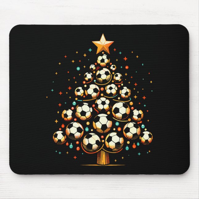 Soccer Christmas Tree Santa Xmas Girls Boys Men Ki Mouse Mat (Front)