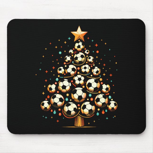 Soccer Christmas Tree Santa Xmas Girls Boys Men Ki Mouse Mat (Front)