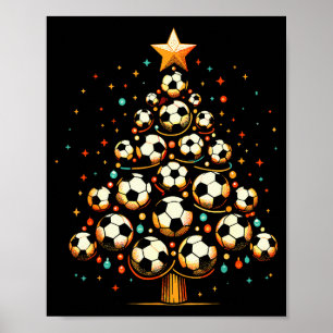 Soccer Christmas Tree Santa Xmas Girls Boys Men Ki Poster