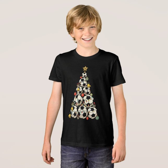 Soccer Christmas Tree Tri-Blend Shirt (Front Full)